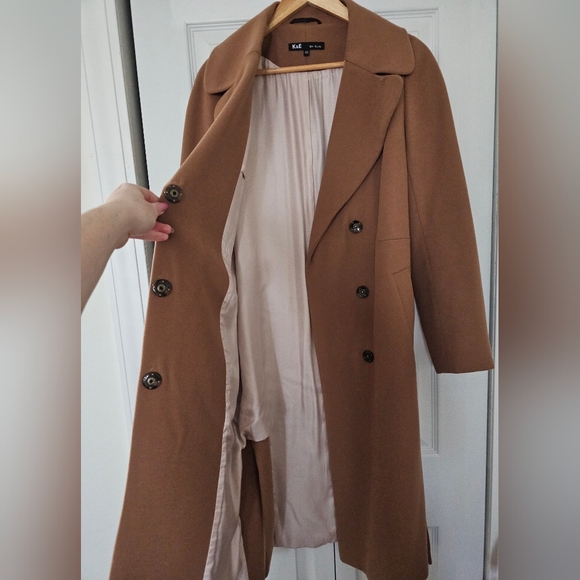 Cashmere Belted Coat In Camel/Tan Color - Picture 3 of 6